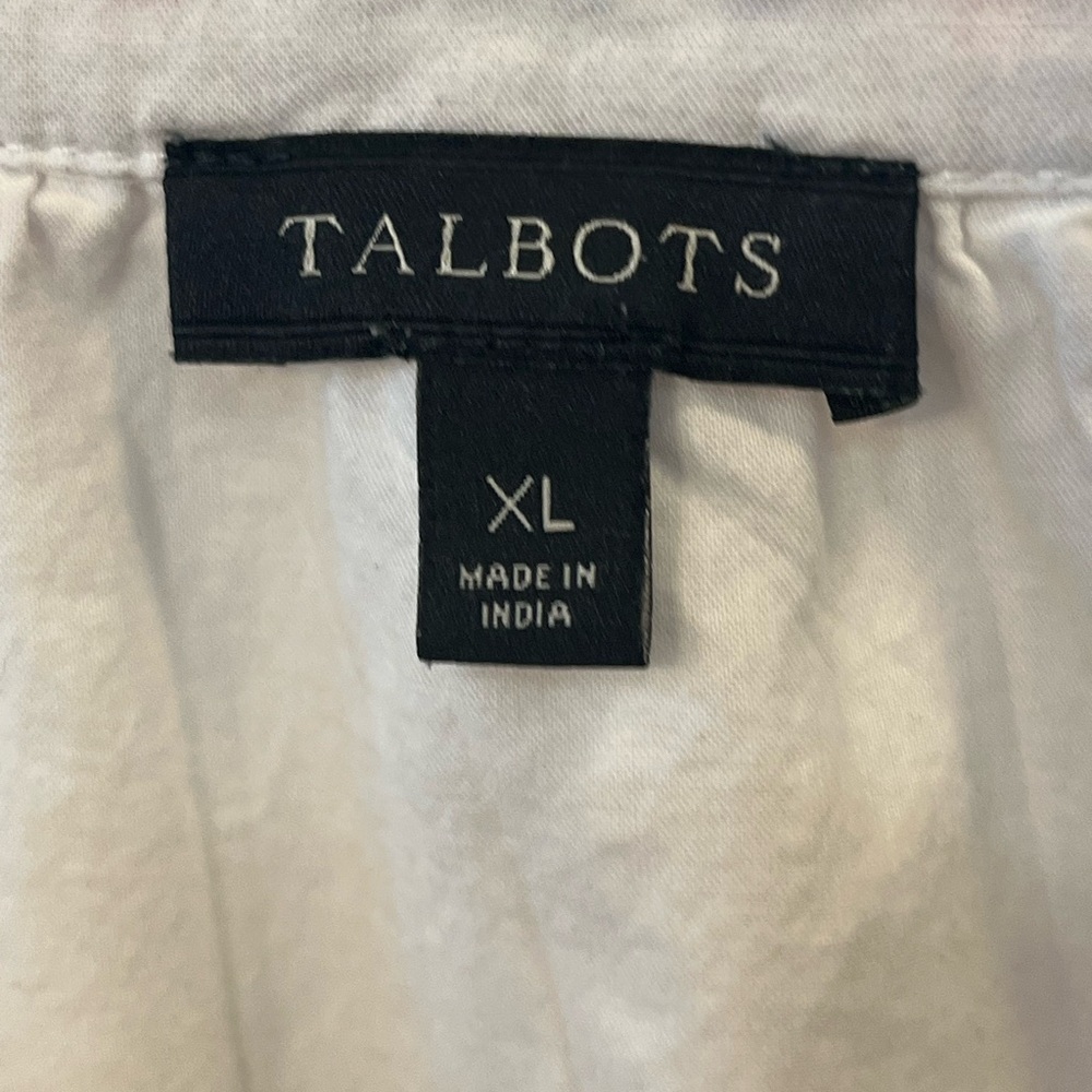 Talbots embroidered boho tunic blouse cotton long sleeve spring summer XL - Picture 4 of 7